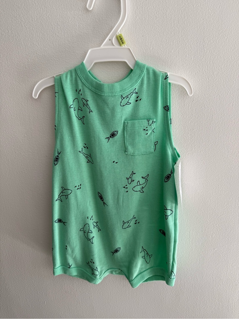 Carter's Mint Green Shark Pocket Tank One-Piece